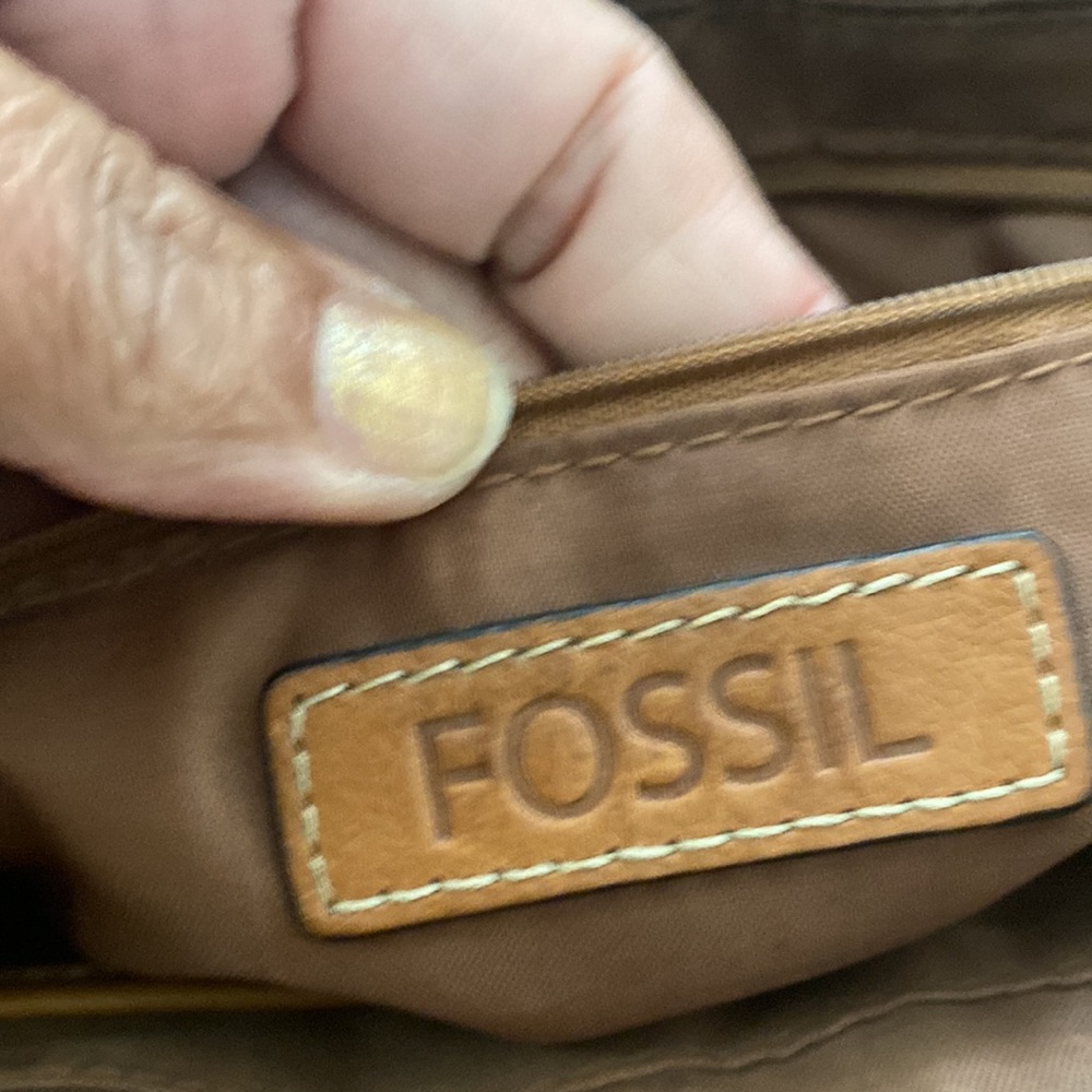 Vintage Fossil Multicolor Patchwork Leather Trim & Canvas Tote Bag/shoulder bag - Picture 14 of 16